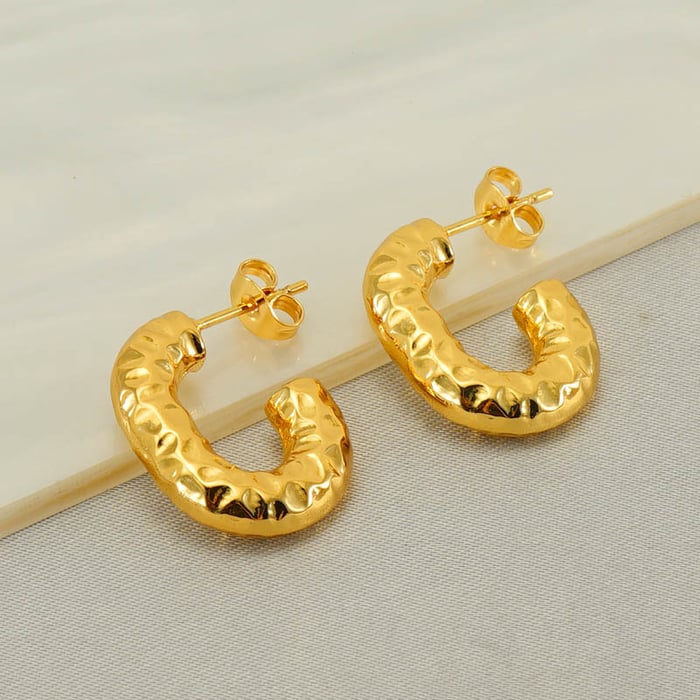 1 Pair Simple Series Simple Geometric  Gold Color Women's Stud Earrings 